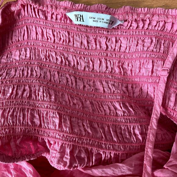 Zara draped pink crop‎ top medium - Picture 4 of 8